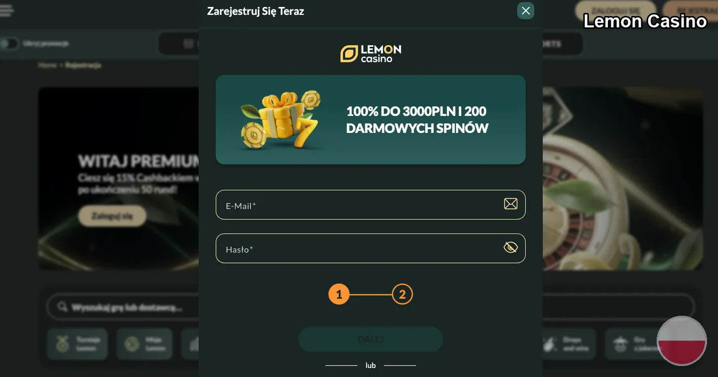 rejestracja – Lemon Casino: pierwszy depozyt i start gry po rejestra